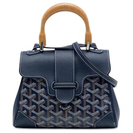 Goyard Blue Mini Goyardine Saigon Structured