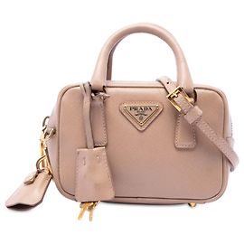 Borsa Prada Brown Mini Saffiano Lux Bauletto