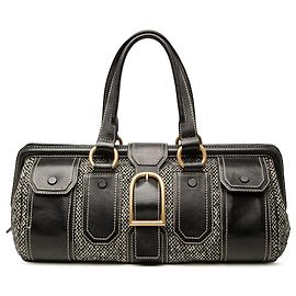 Céline Borsa Celine Ella Frame in tweed nero e pelle