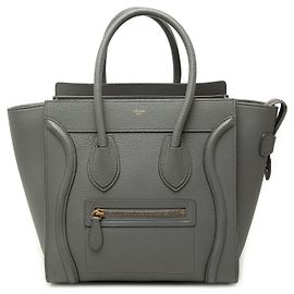 Céline Celine Gray Micro Calfskin Luggage Tote