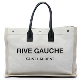 Saint Laurent Rive Gauche Large Shopper aus Canvas in Beige