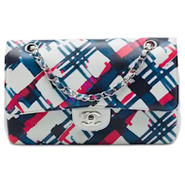 Chanel White Medium Classic Airlines Printed Lambskin Double Flap