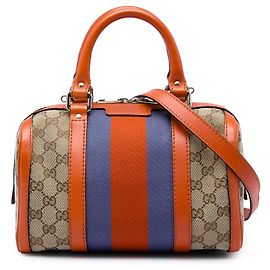 Borsa Boston Gucci Small GG Canvas Web Joy Beige