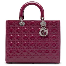 Dior Purple Large Patent Cannage Lady Dior