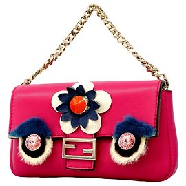 Borsa a secchiello Fendi Monster Micro in pelle - Pink