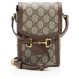 Borsa a tracolla mini verticale Gucci GG Supreme Horsebit 1955