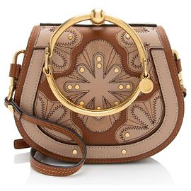 Chloé Bolsa de pulseira Nile Small em patchwork de couro de bezerro Chloe