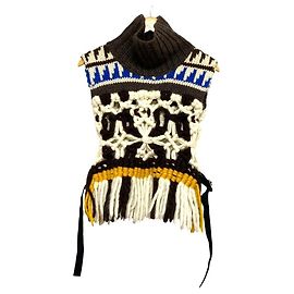 Sacai Strickweste aus Wolle mit Macramé-Fransen
