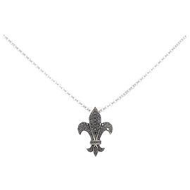 Autre Marque Collana in oro bianco e oro nero Au750 con diamanti