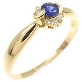 Autre Marque Anello Crescent Vert Au750 in zaffiro sintetico