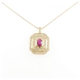 Autre Marque Collana Au750 Rubino e Diamanti