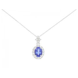 Autre Marque Collana in Tanzanite e Diamanti Au750
