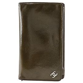 Cartera larga de piel charol Chanel Coco Mark