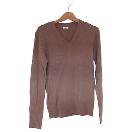 Autre Marque IENA Extra Fine Merino Rippstrick V-Ausschnitt Pullover