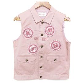 Autre Marque Chaleco con parches de cuadros PINK HOUSE