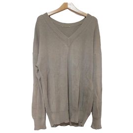 Autre Marque Deuxieme Classe Strickpullover aus Baumwolle mit V-Ausschnitt