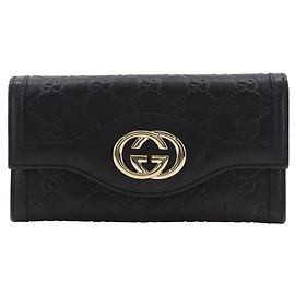 Cartera larga Gucci Interlocking G de piel Shima