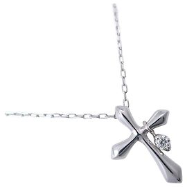 Autre Marque Collana in oro bianco K10 e diamanti