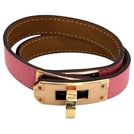 Hermès Bracciale Charm in Pelle Rosa Hermes
