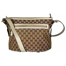 Borsa a tracolla Gucci GG Canvas Beige Oro