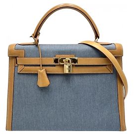 Hermès Borsa Hermes Kelly 32 Denim
