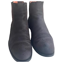 Botines Chelsea Santoni de ante marrón para hombre