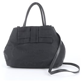Prada Schultertasche aus Tessuto-Nylon mit Bandmotiv