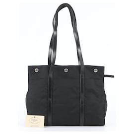 Prada Tessuto Nylon B9875 Leder Tote Bag