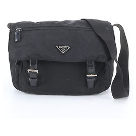 Bolsa Messenger Prada em nylon Tessuto com logótipo triangular em couro