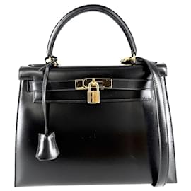 Hermès Borsa a tracolla Hermes Kelly 28 in pelle nera