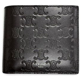Céline Cartera bi-fold Celine de piel de becerro con relieve Triomphe