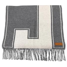 Hermès Stola Hermes Cle de H in cashmere e pelle