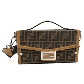 Borsa in jacquard marrone da uomo Fendi