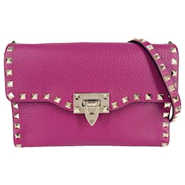 Borsa a tracolla in pelle rosa Valentino Garavani