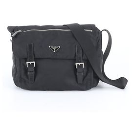 Borsa a tracolla Prada in nylon Tessuto con logo triangolare
