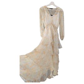 Vestido largo Rufflino Maje con volantes y estampado floral