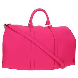 LOUIS VUITTON Keepall Bandouliere 50 Taurillon Fuchsia M56925 Auth BA14808SM