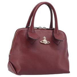 Borsa a mano Vivienne Westwood in pelle Bordeaux Gold Auth 200269A