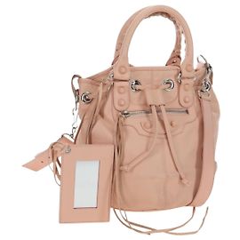 Borsa BALENCIAGA Classic Mini Pompon in pelle 2way Rosa 246438 Auth 197200V