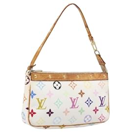 LOUIS VUITTON Monogram Multicolor Pochette Accessoires White M92649 Auth 200197