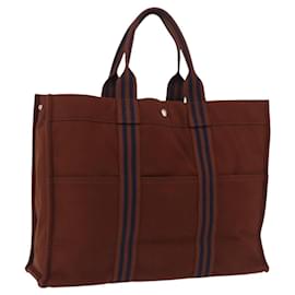 Hermès Borsa HERMES Fourre Tout GM Canvas Brown Silver Auth 199606A