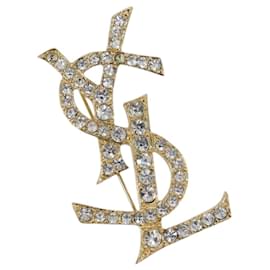 SAINT LAURENT Spilla Cassandra metal Gold Auth yk20754M