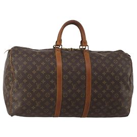 LOUIS VUITTON Monogram Keepall 55 Boston Bag M41424 LV Auth 197524