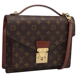 Bolsa de mão LOUIS VUITTON Monogram Monceau28 M51185 LV Auth 197738V