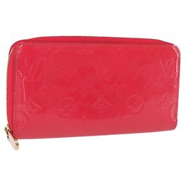LOUIS VUITTON Monogram Vernis Zippy Long Wallet Pink M93058 LV Auth 196066V