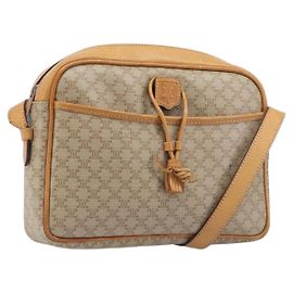 Céline Borsa a tracolla CELINE Macadam Canvas PVC Beige Gold Auth 196864