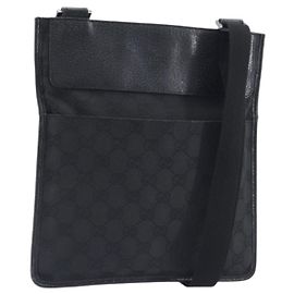 Borsa a tracolla GUCCI GG Canvas Nero Argento 27639 Auth mr2854