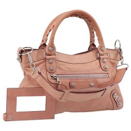 Borsa BALENCIAGA Giant The First in pelle 2way Rosa Argento 240577 Auth 197329V