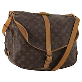 LOUIS VUITTON Monogram Saumur 35 Shoulder Bag M42254 LV Auth BA14790