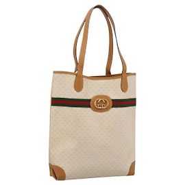 Bolso GUCCI Micro GG Supreme Web Sherry Line PVC Blanco 002 123 0131 Auth 197690
